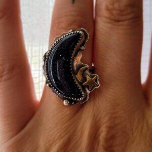 Crescent moon ring